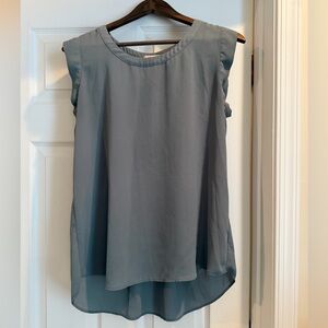 Pleione Sage Green Sleeveless Chiffon Blouse